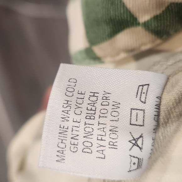 EUC Roolee Green and Cream Checkered Cotton Jumpsuit w/pockets No Sz Tag XS - Picture 8 of 8